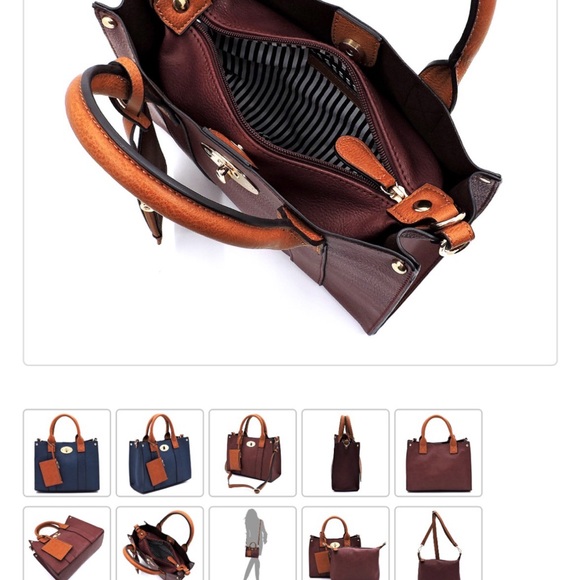 BOX SATCHEL 2 IN ONE BAG NAVY NWT - Picture 3 of 4